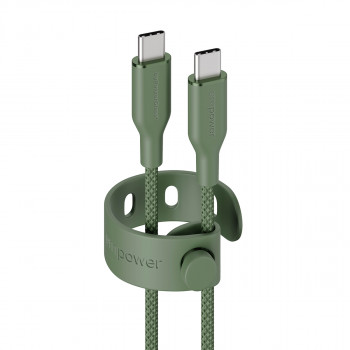 PanzerGlass Racing 60W USB-C - USB-C kaapeli 1,2 m vihreä