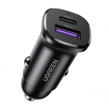 UGREEN EC305 30W USB-C + USB-A seinälaturi PD 3.0 PPS Quick Charge 3.0 musta