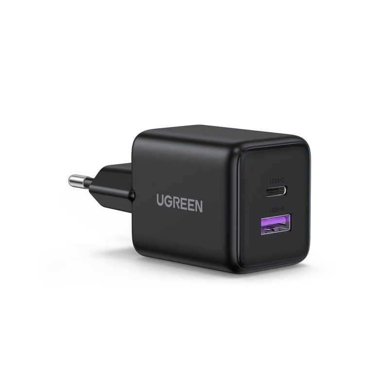 UGREEN X516 GaN 30W USB-C + USB-A seinälaturi musta