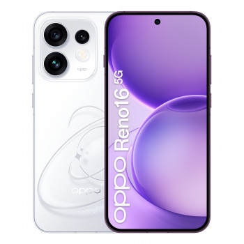 OPPO Reno16 5G 8GB RAM 512GB tallennustila 6,7 tuuman AMOLED 120Hz näyttö 50MP OIS triple-kamera 80W pikalataus valkoinen