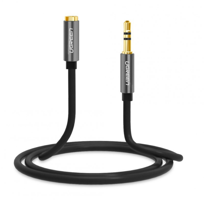 UGREEN AV118 3,5 mm AUX -jatkokaapeli 2 m, uros - naaras, musta
