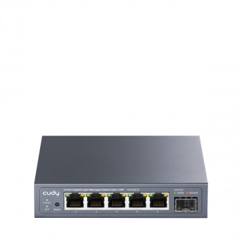 CUDY GS105ES1 5-porttinen Gigabit Light Managed -kytkin, 1 SFP, 4 RJ45, VLAN, QoS, pöytämalli