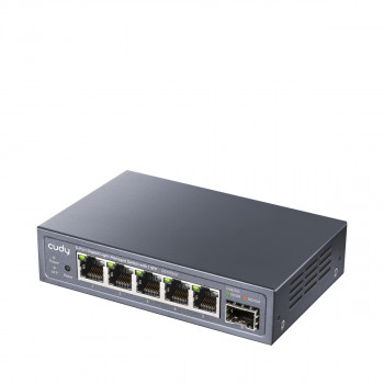 CUDY GS105ES1 5-porttinen Gigabit Light Managed -kytkin, 1 SFP, 4 RJ45, VLAN, QoS, pöytämalli