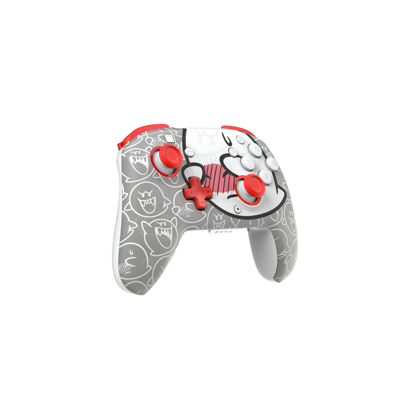 PDP Afterglow Wave langaton ohjain Nintendo Switch - Boo-Hoo Clear RGB-valaistuksella