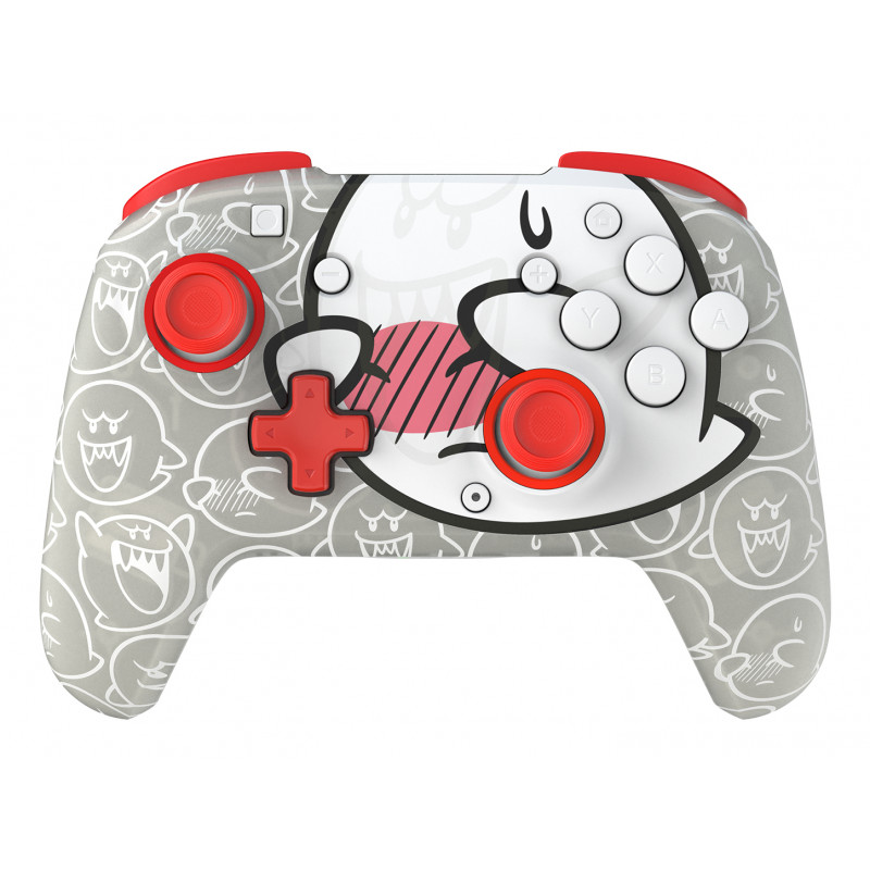 PDP Afterglow Wave langaton ohjain Nintendo Switch - Boo-Hoo Clear RGB-valaistuksella