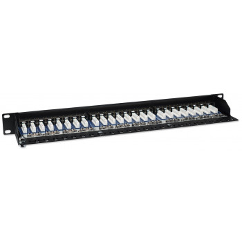 Intellinet 513487 24-porttinen Cat5e STP 1U rack-asennettava patch-paneeli, musta