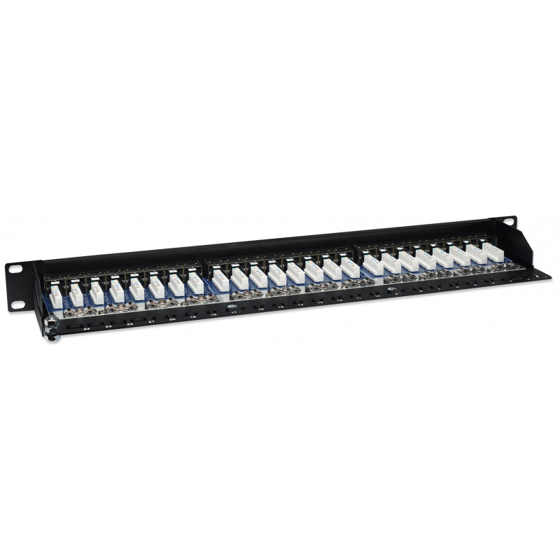 Intellinet 513487 24-porttinen Cat5e STP 1U rack-asennettava patch-paneeli, musta