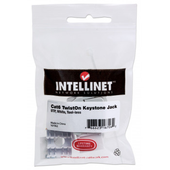 Intellinet 167062 Cat6 UTP -keystone-liitin, työkaluton, valkoinen