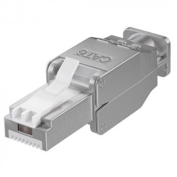 Techly 105889 työkaluton RJ45 Cat6 STP -modulaariliitin, 1G, suojattu, läpinäkyvä
