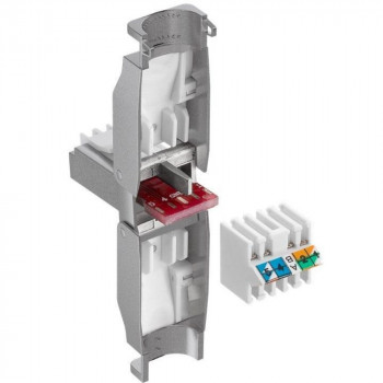 Techly 105889 työkaluton RJ45 Cat6 STP -modulaariliitin, 1G, suojattu, läpinäkyvä