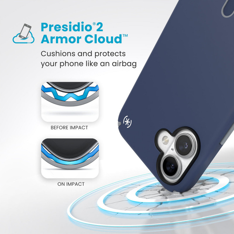 Speck Presidio2 Pro ClickLock & MagSafe -kotelo iPhone 16 Plus - Navy