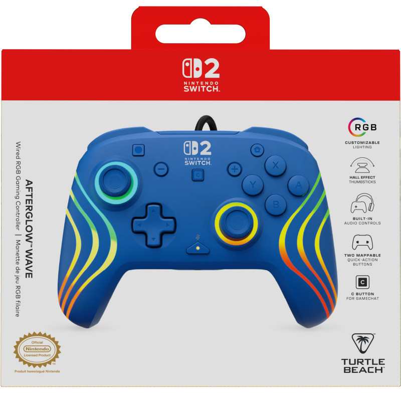 Turtle Beach Afterglow Wave langallinen ohjain Nintendo Switch 2:lle, sininen (TBC-8006-25)