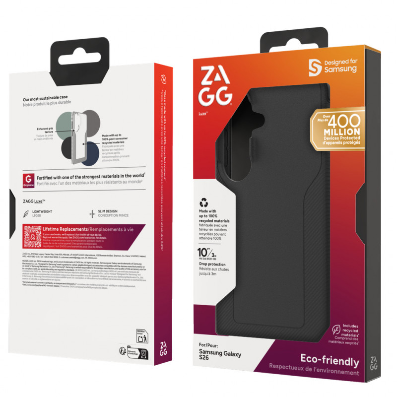 ZAGG Luxe -suojakuori Samsung Galaxy S26 -puhelimelle, musta, ZG702321154