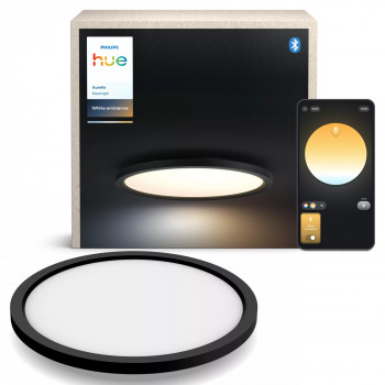 Philips Hue Aurelle pyöreä paneelivalaisin musta - älykäs LED-kattovalaisin, valkotasapaino, 2200 lm, Bluetooth & Zigbee