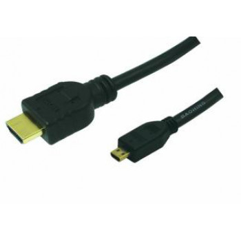 LogiLink High Speed HDMI-kaapeli Ethernetillä, HDMI Type-A uros Micro HDMI Type-D uros, 1,5 m, musta