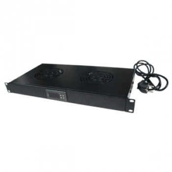 LogiLink 19 inch 1U rack-tuuletinyksikkö 4 tuulettimella, musta