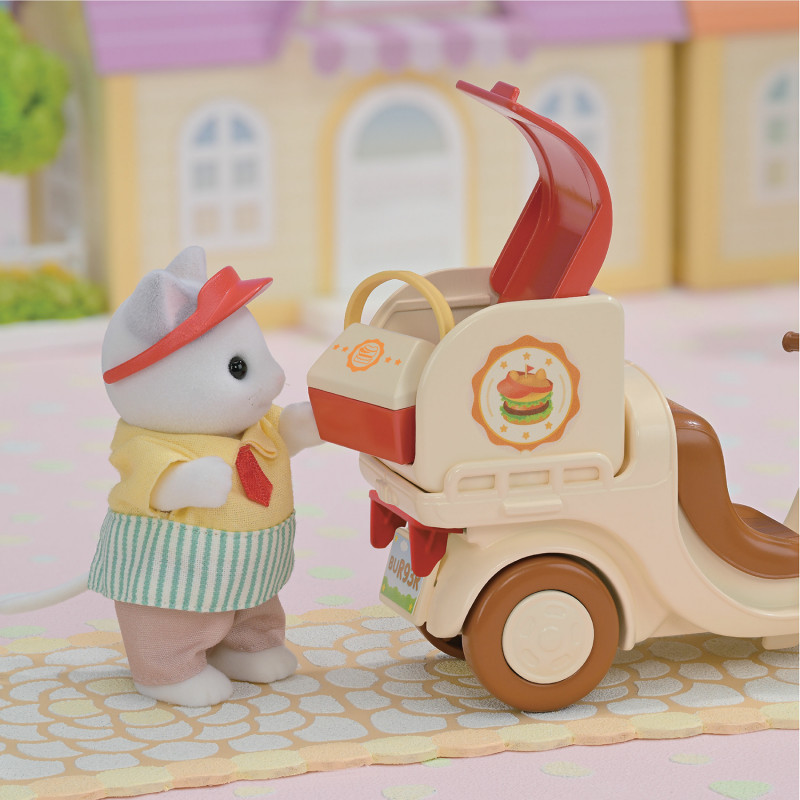 Sylvanian Families liikkuva hampurilaiskoju hahmolla