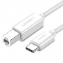 UGREEN US241 USB 2.0 USB-C - USB-B -tulostinkaapeli 1,5m valkoinen