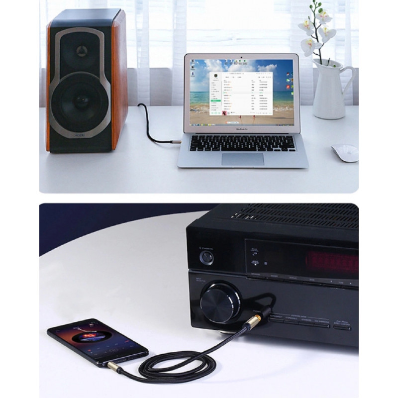 UGREEN 3,5 mm jakkiliitin 3,5 mm jakkiliittimeen TRS audiokaapeli 5 m harmaa (10630)