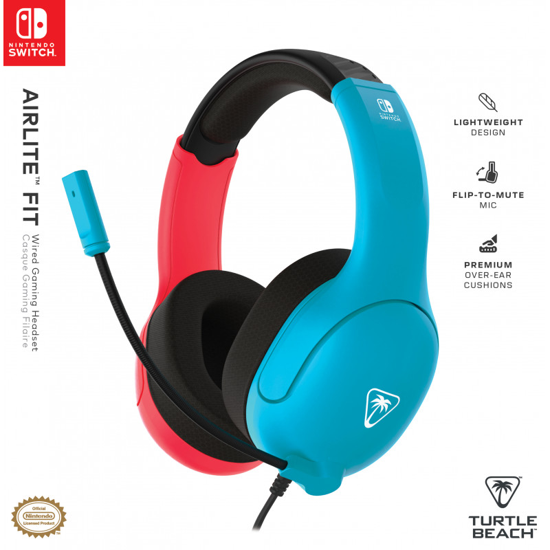 Turtle Beach Airlite Fit langallinen pelikuuloke - neon sininen & punainen TBS-8002-25