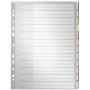 Leitz 1273 A4 blanko-rekisterisarja, 10 rekisterikielekettä, polypropyleeni, harmaa 1273-00-00