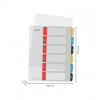 Leitz 12460000 A4 numerorekisteri, 1-10, polypropyleeni, harmaa