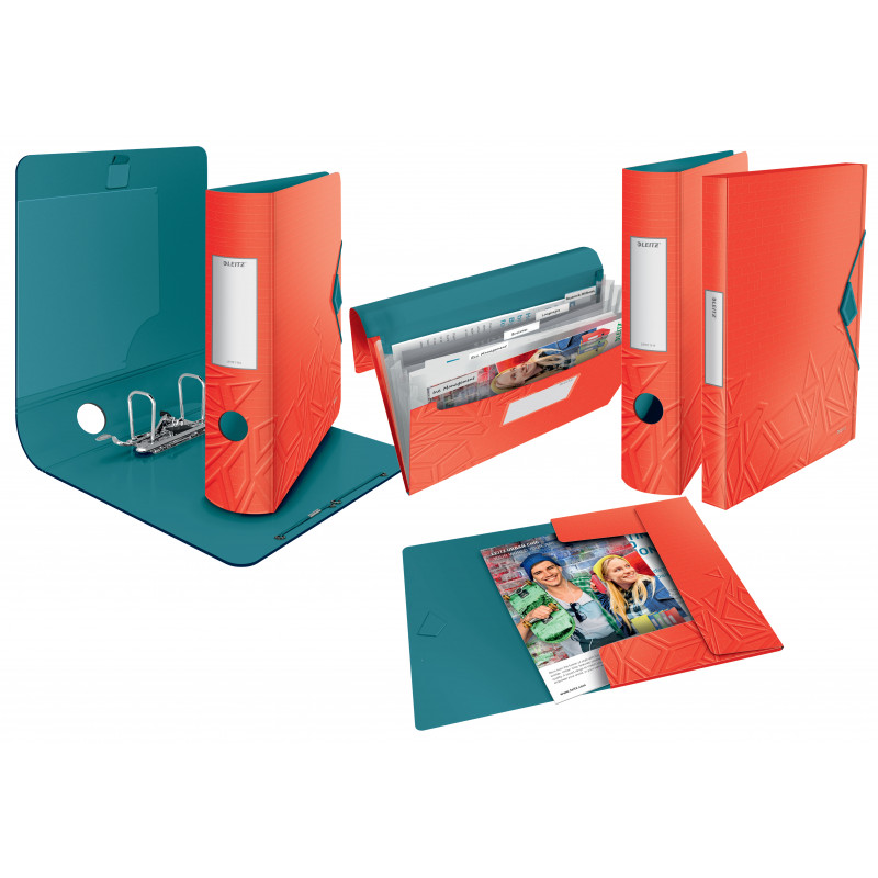 LEITZ Active Urban Chic arkistokansio, 180°, 65 mm, vaaleanpunainen, A4, polyfoam, duo-ilme, pyöreä selkä 1117-00-20