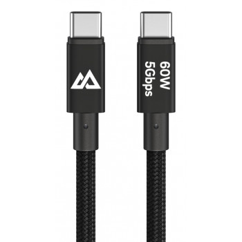 Black Rock USB-C - USB-C -kaapeli 60W 5Gbps 1,2m musta 00201764
