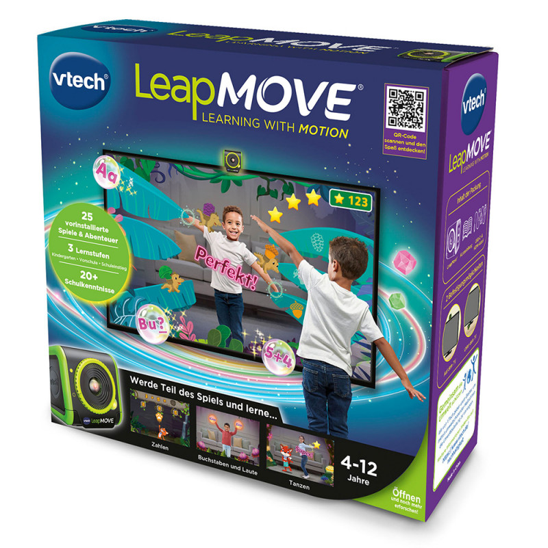 VTech LeapMOVE kuntotracker lapsille peleillä ja haasteilla, väri-LCD, roiskevesitiivis, ladattava, sininen/vihreä 80-618704