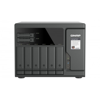 QNAP TVS-H877AX-R5-16G 8-paikkainen QuTS hero NAS, AMD Ryzen V1500B, 16GB RAM, 2x2.5GbE, 2U rack-asennus