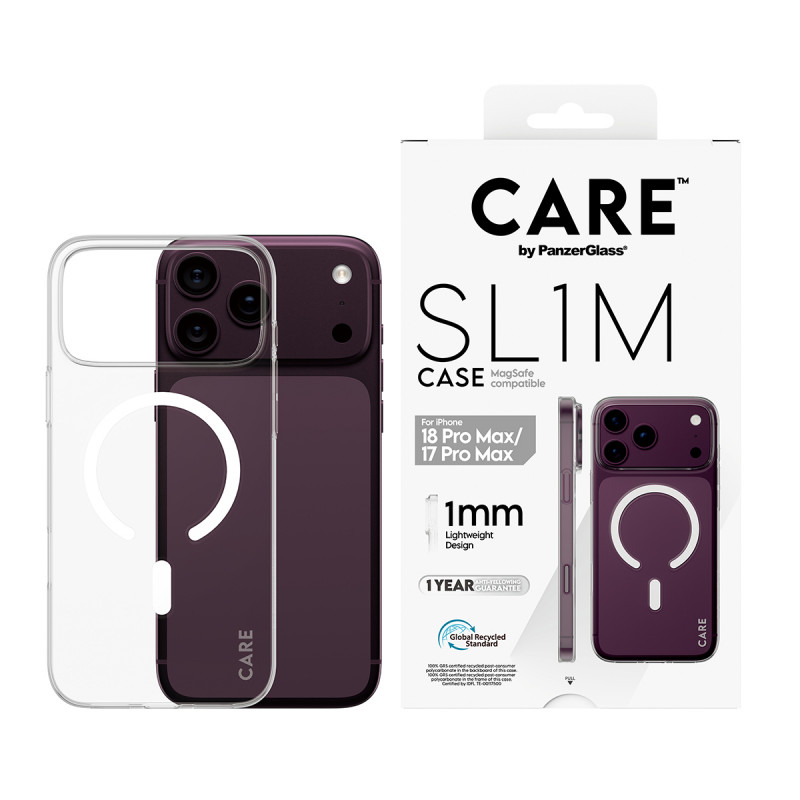 PanzerGlass CARE™ SL1M kotelo läpinäkyvä MagSafe-yhteensopiva iPhone 17 Pro Max