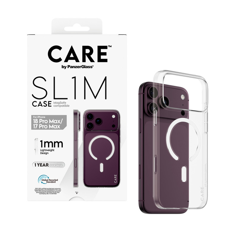 PanzerGlass CARE™ SL1M kotelo läpinäkyvä MagSafe-yhteensopiva iPhone 17 Pro Max