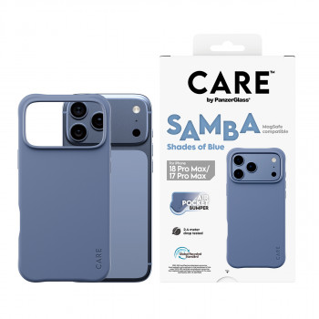 PanzerGlass CARE™ by Samba kuori Shades of Blue MagSafe-yhteensopiva iPhone 17 Pro Max / 18 Pro Max läpinäkyvä