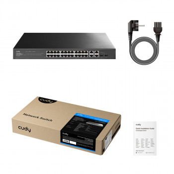 Cudy GS1028ES2 26-porttinen Gigabit Ethernet -kytkin ja 2 Combo SFP -porttia