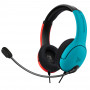 PDP Gaming LVL40 langallinen stereo-pelikuuloke Nintendo Switchille, sininen/punainen