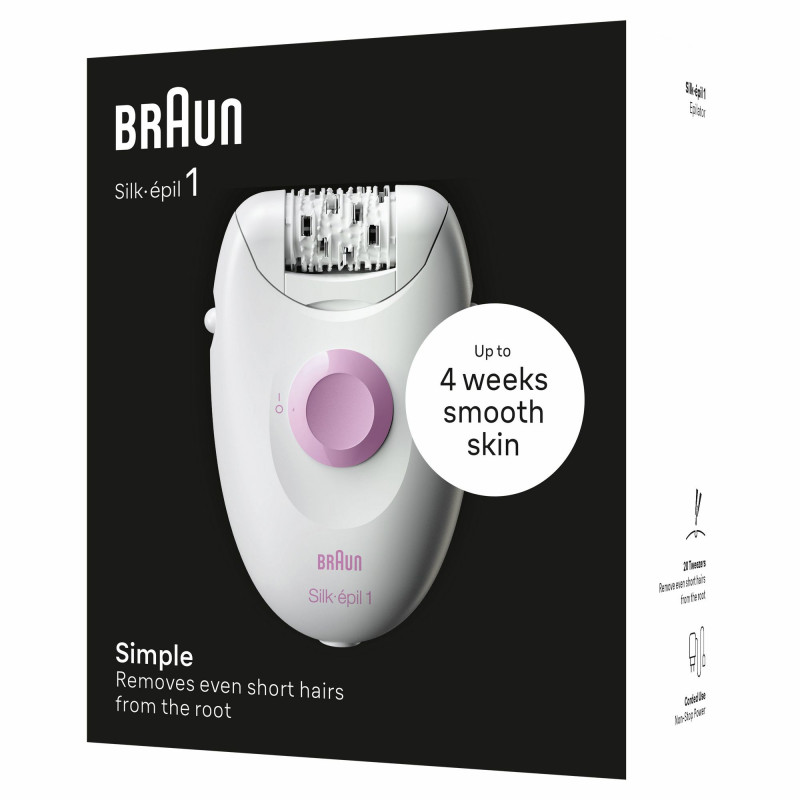 Braun Silk-épil 1 SE1-000 epilaattori (valkoinen/pinkki) 7500435224949