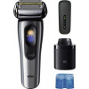 Braun NEVO 17000cc sähköparranajokone Clean&Charge-asemalla, 5 tilaa, 360°-leikkuupää, kromi/hopea 349659