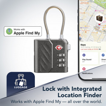 Cellularline TRACY LOCK älylukko Bluetooth-seurannalla Apple Find My -sovelluksella, musta 61302