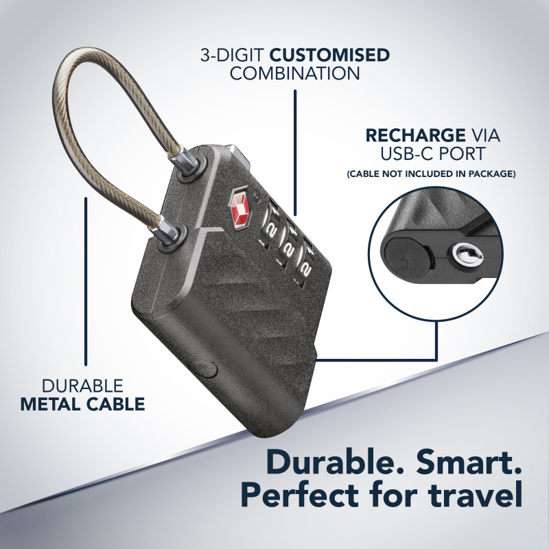 Cellularline TRACY LOCK älylukko Bluetooth-seurannalla Apple Find My -sovelluksella, musta 61302
