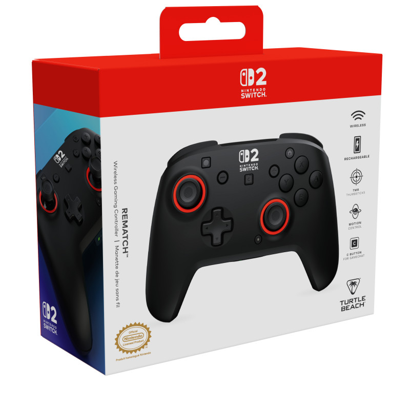 Turtle Beach Rematch Wireless RGB -peliohjain Nintendo Switch 2:lle, musta