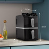 Philips Ovi Stacked Dual Basket 4000 kuumailmafriteerauskeitin 9L 2700W musta & hopea NA461/00