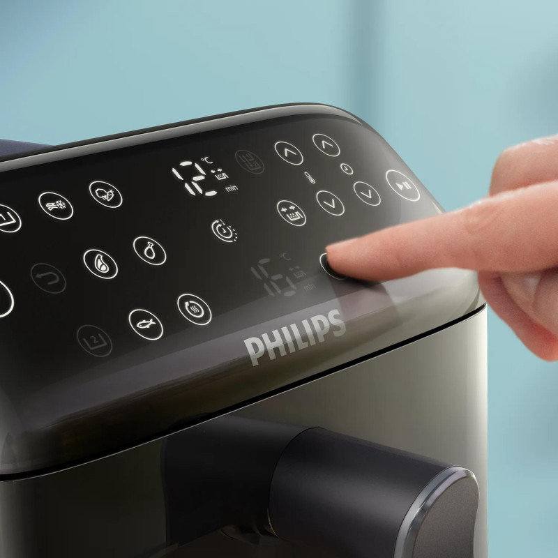 Philips Ovi Stacked Dual Basket 4000 kuumailmafriteerauskeitin 9L 2700W musta & hopea NA461/00