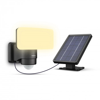 Philips LED aurinko-ulkovalaisin Tylus 3000K musta 100lm IP44 PIR 00231931