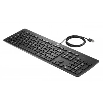 HP Business Slim USB-näppäimistö - espanjalainen QWERTY, roiskevesitiivis, musta