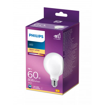 Philips LED Classic 60W G93 E27 lämmin valkoinen mattahimmennyskelvoton pallolamppu