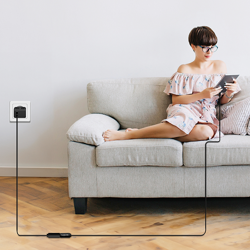 LogiLink CU0211 USB-C jatkojohto 100W 2m musta