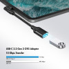 LogiLink CU0100 USB-C - USB-A sovitinjohto, 0,2 m, 10 Gbps, 90° kulma, musta