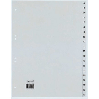 REXEL HETZEL A4 A-Z rekisteri, 20 välilehteä, polypropeeni, harmaa, 80-80-80 mm rei'itys 25240481