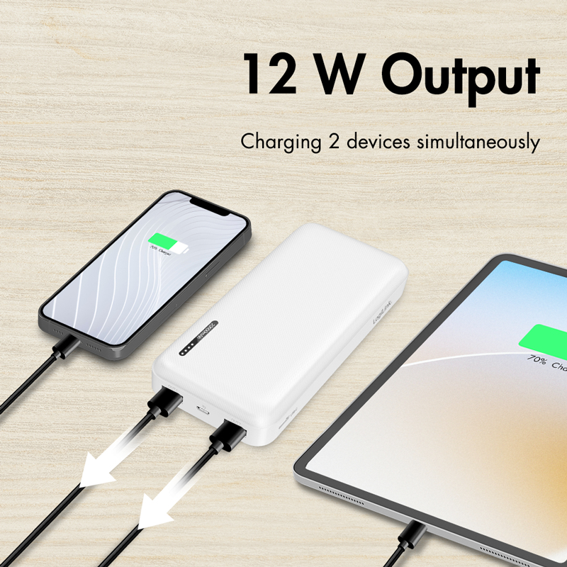 LogiLink PA0323W varavirtalähde 20000 mAh valkoinen - 2x USB-A, 1x USB-C, 20W PD