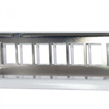 LogiLink 19 tuuman Keystone-patch-paneeli, 24 porttia, suojattu, vaaleanharmaa (RAL7035), 1U, enintään 24 Keystone-moduulille, 1 kpl (NK4073)